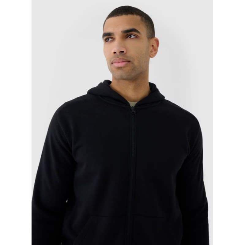 Pánska mikina so zipsom 4F SWEATSHIRT-WSS25TSWSM1584-20S-DEEP BLACK 2