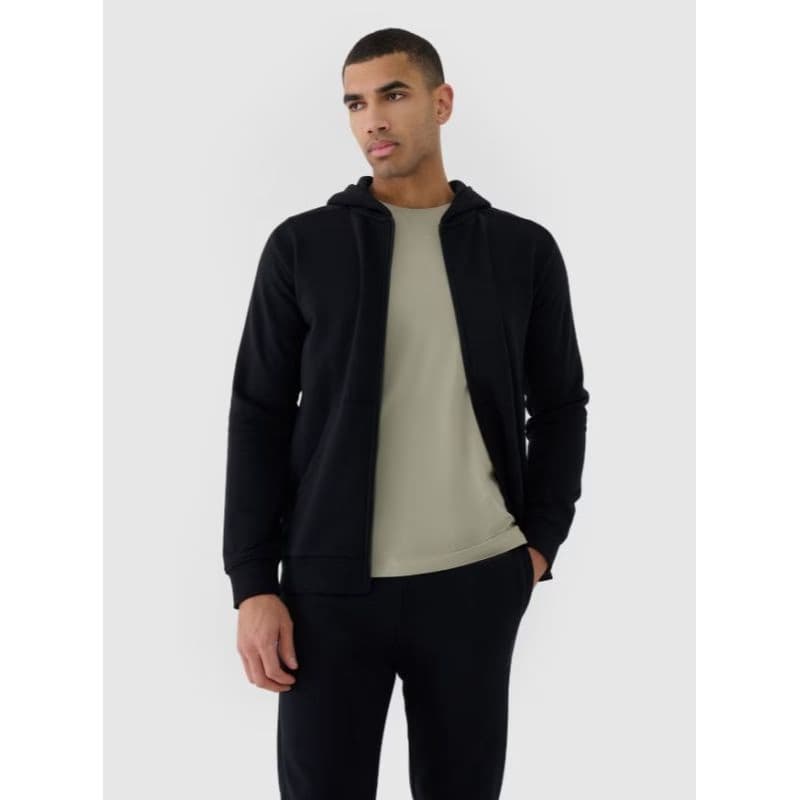 Pánska mikina so zipsom 4F SWEATSHIRT-WSS25TSWSM1584-20S-DEEP BLACK 3