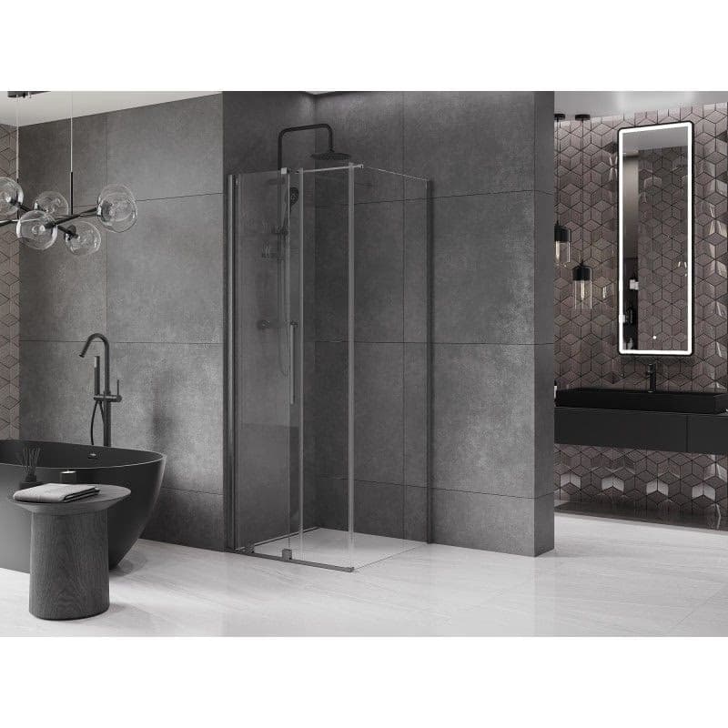 MEXEN/S - Velár sprchovací kút 90 x 90, transparent, grafit kartáčovaná 871-090-090-01-66 2