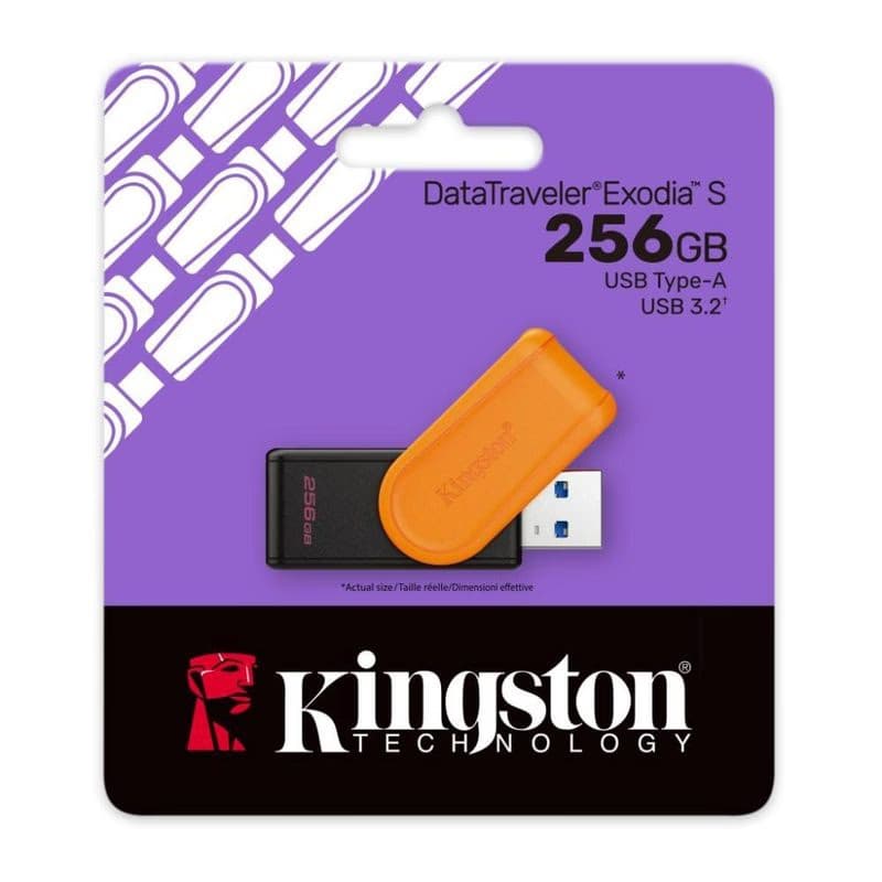 Kingston Flash Disk 256GB USB3.2 Gen 1 DataTraveler Exodia S (Black + Orange) 3