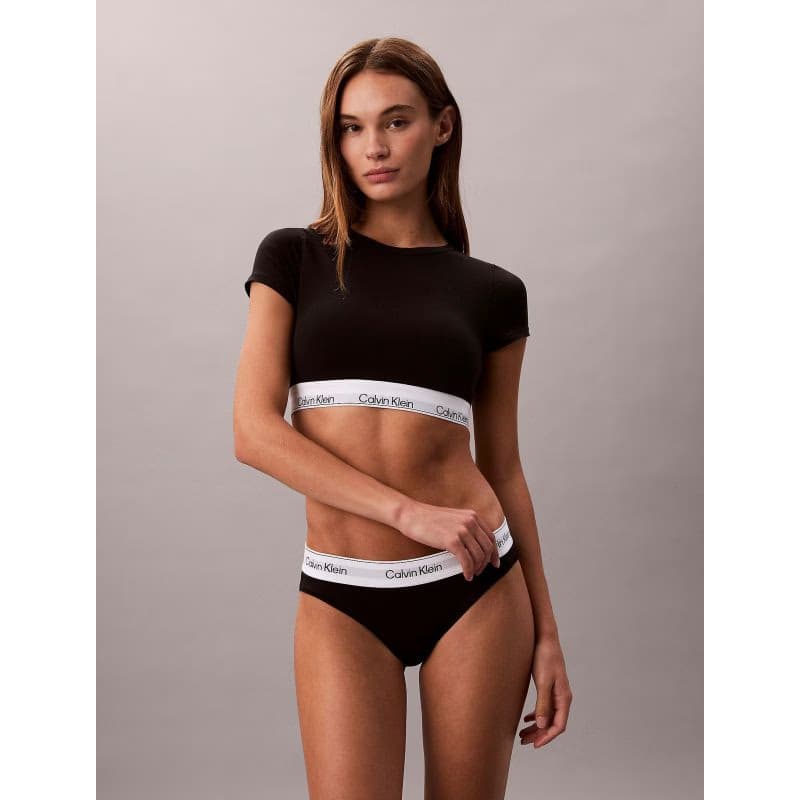 Dámsky top s&nbsp;podprsenkou CALVIN KLEIN T-Shirt Bralette Icon Cotton Modal black 2