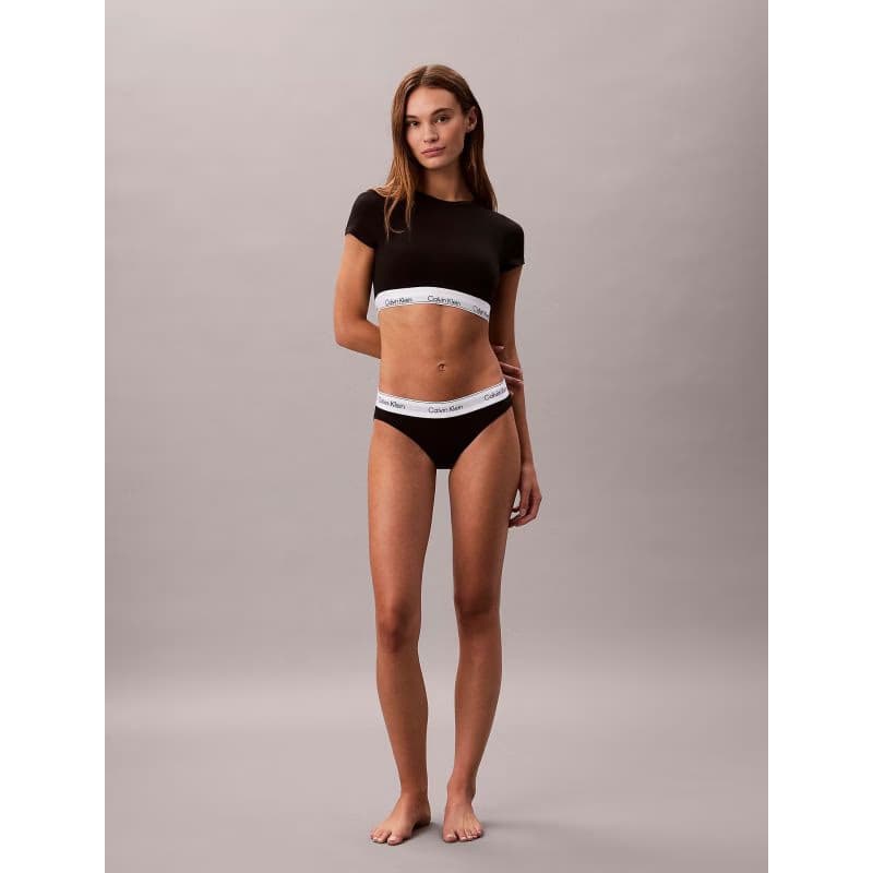 Dámsky top s&nbsp;podprsenkou CALVIN KLEIN T-Shirt Bralette Icon Cotton Modal black 5