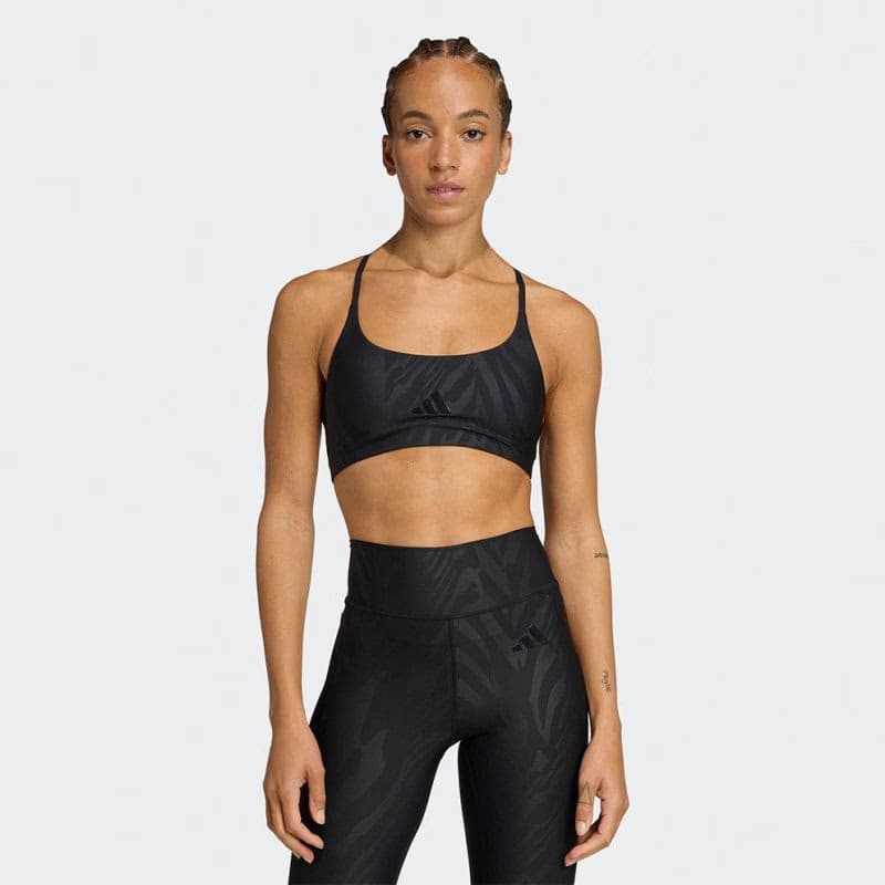 Dámska tréningová športová podprsenka ADIDAS LS AOP BRA BLACK 2