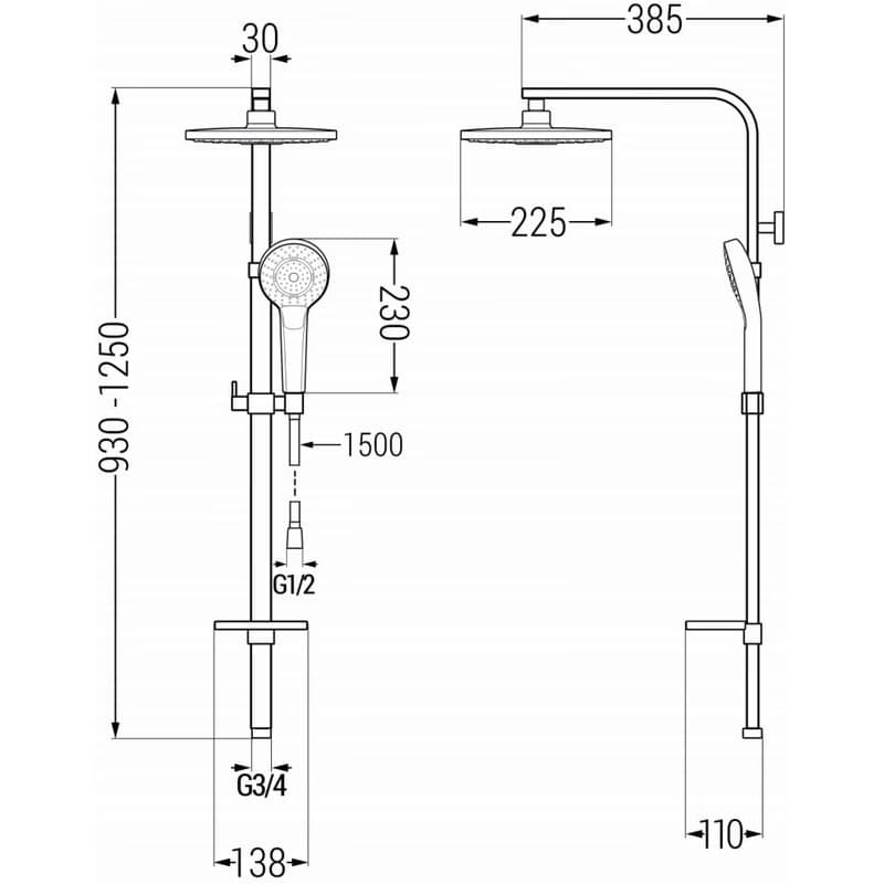 MEXEN/S MEXEN/S - Q05 sprchový set White 798050595-20 2