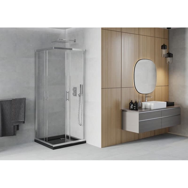 MEXEN/S - Rio sprchovací kút 70x70, transparent, chróm + vanička so sifónom 860-070-070-01-00-4070 3