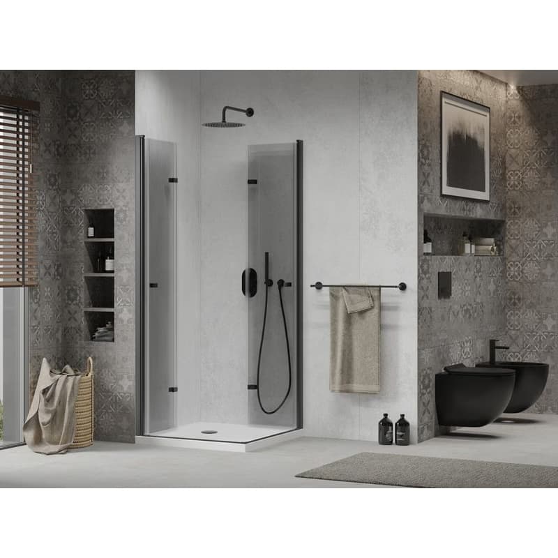 MEXEN/S - Lima Duo sprchovací kút 70x70, transparent, čierna + vanička so sifónom 856-070-070-70-02-4010B 4