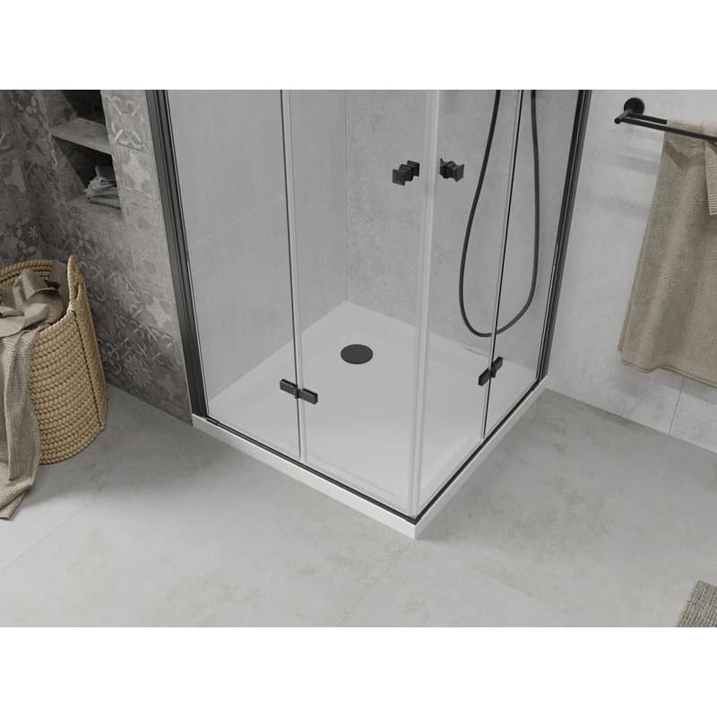 MEXEN/S - Lima Duo sprchovací kút 70x70, transparent, čierna + vanička so sifónom 856-070-070-70-02-4010B 5