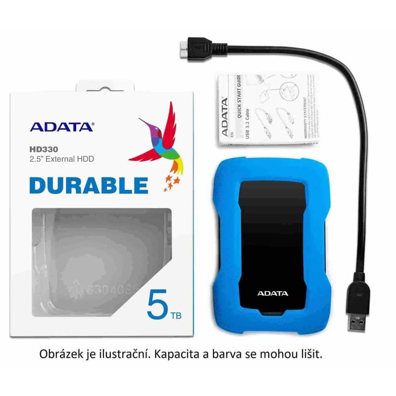 ADATA Externý HDD 2TB 2,5" USB 3.1 HD330, BLUE COLOR BOX, modrý (gumový, nárazu odolný) 6