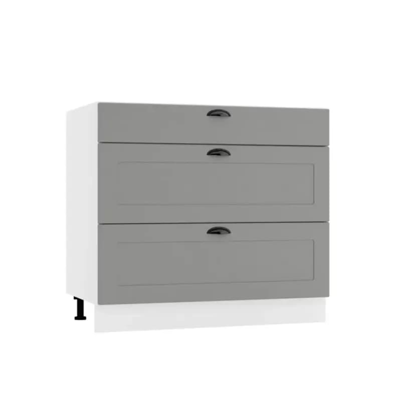 Kuchynská skrinka Adele D90PC S/3 šedá mat/biela 1