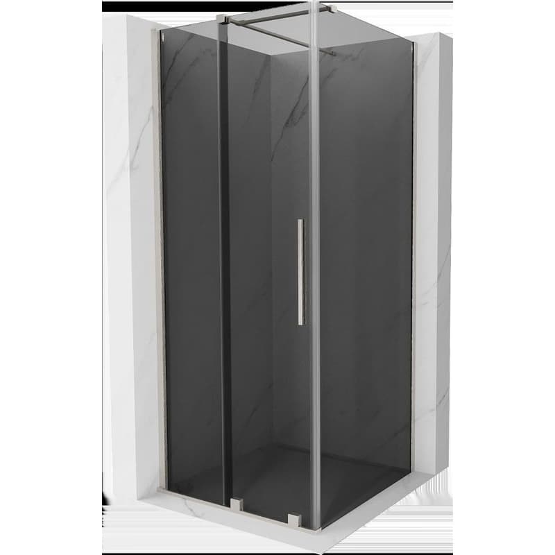 MEXEN/S - Velár sprchovací kút, posuvné dvere 100 x 100, grafit, nikel kartáčovaný 871-100-100-41-97