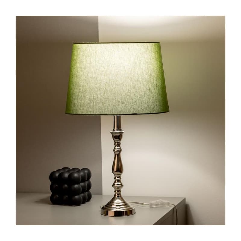 Brilagi - Stolná lampa CERIA 1xE27/60W/230V pr. 30 cm lesklý chróm/zelená 1xEG78312+1xEG781039
