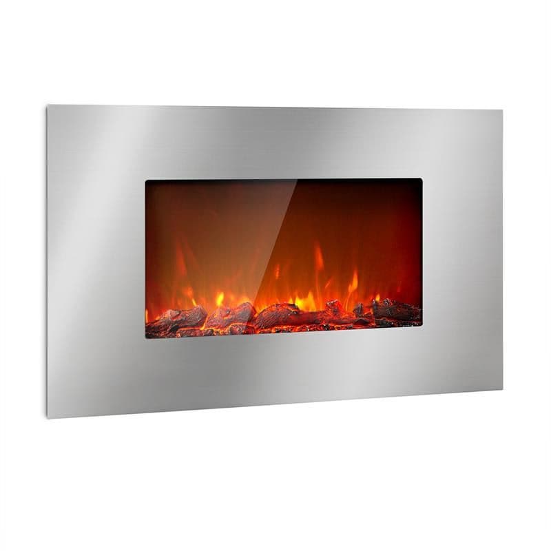 Klarstein Lausanne Luxe, elektrický krb, 2000 W, 2 úrovne ohrevu, 90 cm, nehrdzavejúca oceľ 1