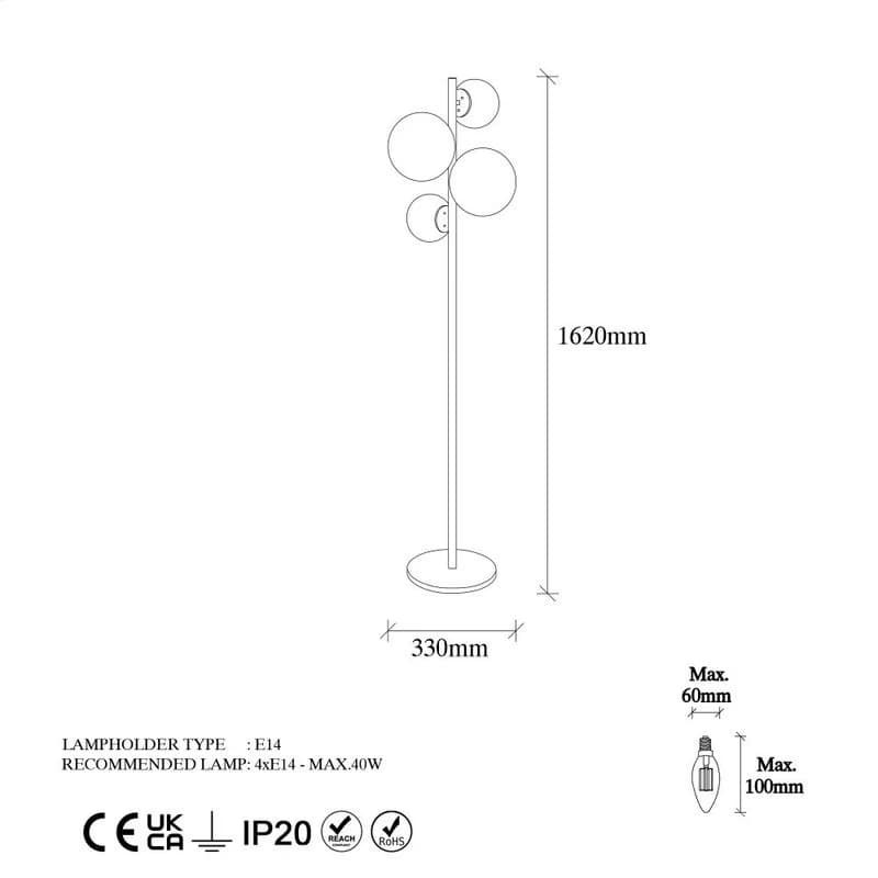 Stojacia lampa Fazli - 10523 4