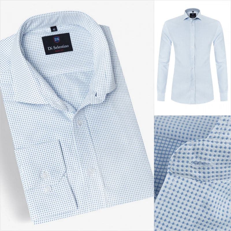 Bielo-modrá kvalitná pánska košeľa v SLIM FIT strihu DubrovnikSLIM 1