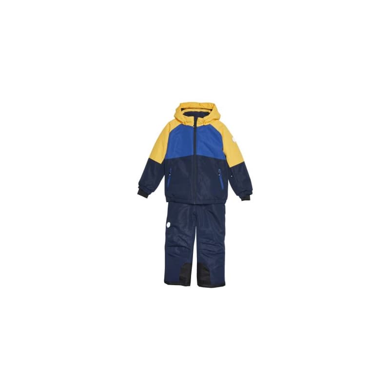 Chlapčenský set lyžiarskej bundy s nohavicami COLOR KIDS Ski Set - Colorblock, total eclipse