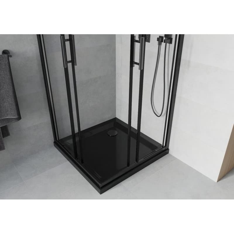 MEXEN/S - Rio sprchovací kút 80 x 80, transparent, čierna + vanička vrátane sifónu 860-080-080-70-00-4070B 5