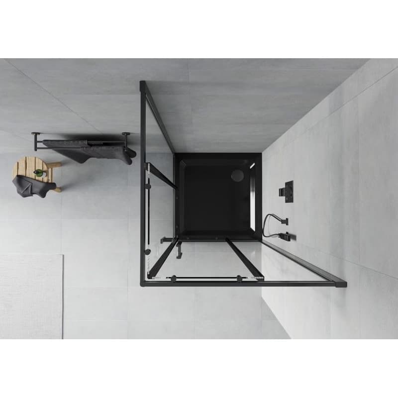 MEXEN/S - Rio sprchovací kút 80 x 80, transparent, čierna + vanička vrátane sifónu 860-080-080-70-00-4070B 6