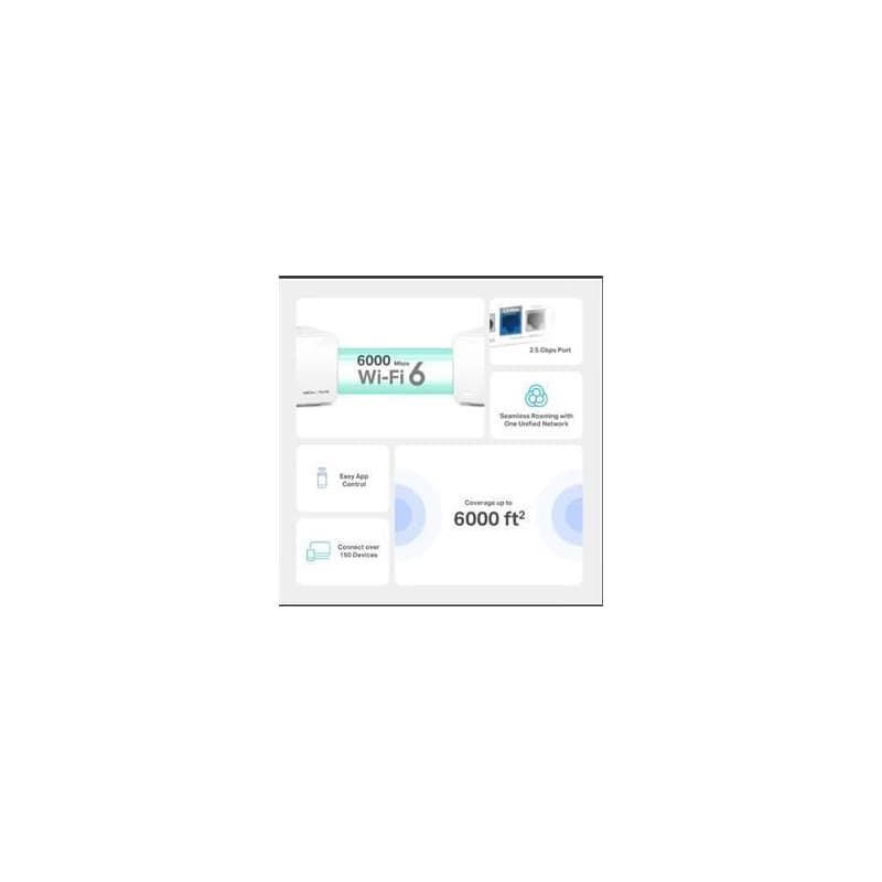 TP-Link WiFi smerovač Mercusys Halo H90X(3-pack) WiFi 6, AX6000, 1x 2,5 GLAN, 2x GLAN 5