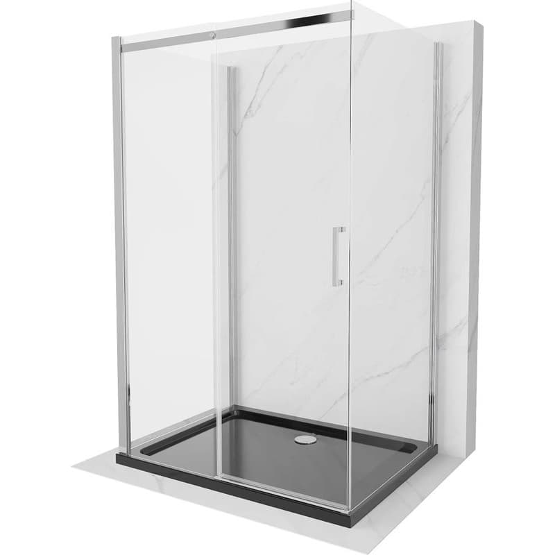 MEXEN/S - OMEGA sprchovací kút 3-stenný 100x80, transparent, chróm + vanička vrátane sifónu 825-100-080-01-00-3s-4070 1