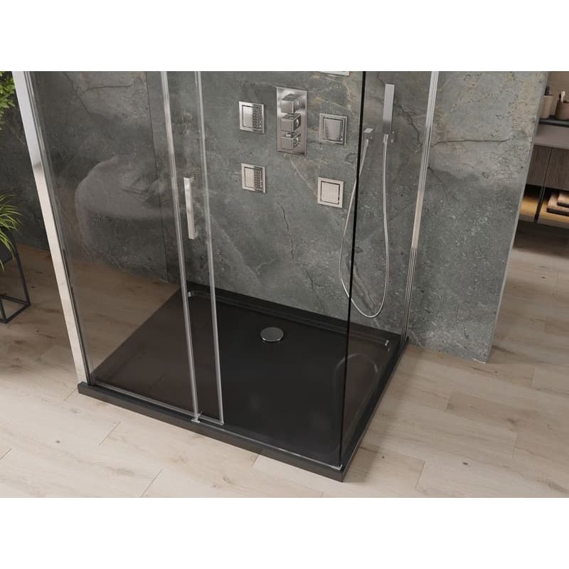 MEXEN/S - OMEGA sprchovací kút 3-stenný 100x80, transparent, chróm + vanička vrátane sifónu 825-100-080-01-00-3s-4070 3