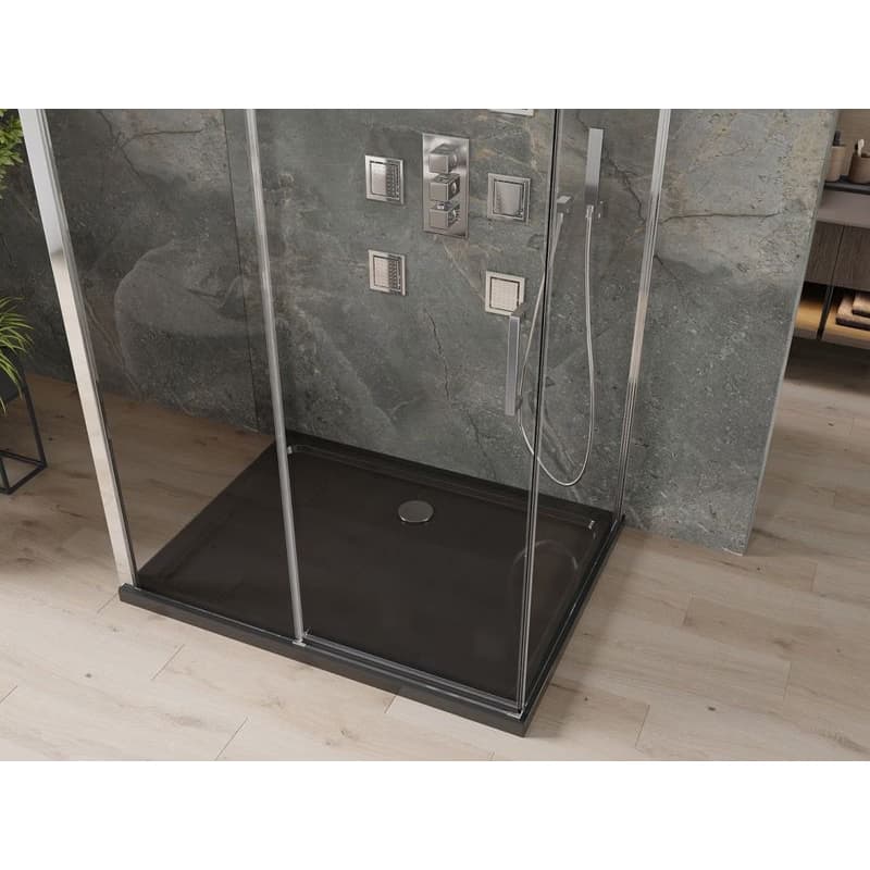 MEXEN/S - OMEGA sprchovací kút 3-stenný 100x80, transparent, chróm + vanička vrátane sifónu 825-100-080-01-00-3s-4070 4