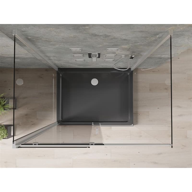 MEXEN/S - OMEGA sprchovací kút 3-stenný 100x80, transparent, chróm + vanička vrátane sifónu 825-100-080-01-00-3s-4070 5
