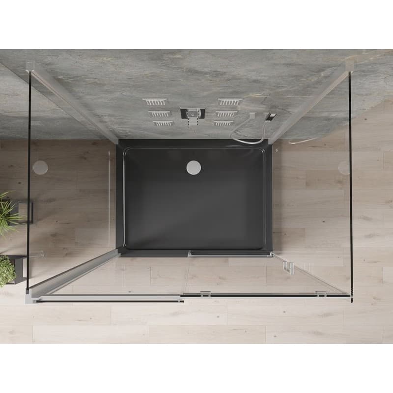 MEXEN/S - OMEGA sprchovací kút 3-stenný 100x80, transparent, chróm + vanička vrátane sifónu 825-100-080-01-00-3s-4070 6