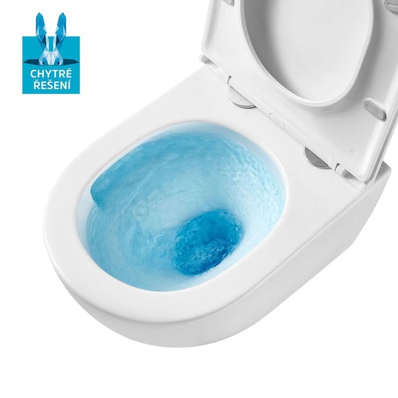 Mereo WC závesné kapotované, Smart Flush RIMLESS, 4490x370x360, keramické, vr. sedátka CSS123 VSD82T1 3