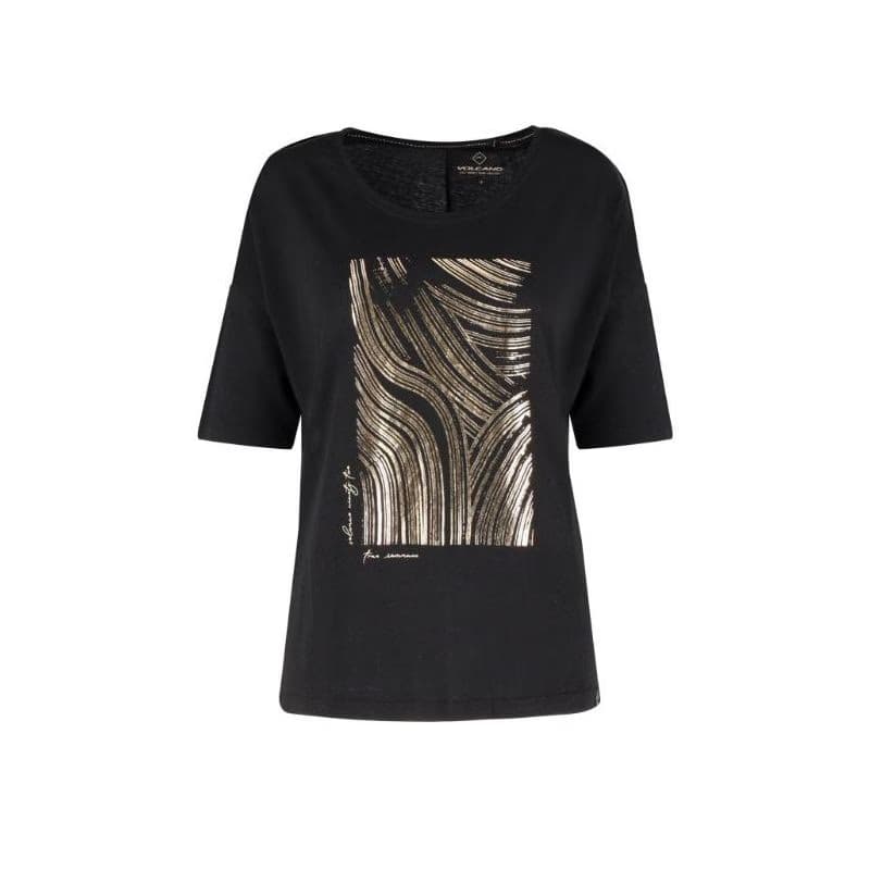 Dámske tričko s krátkym rukávom VOLCANO FEST-700-BLACK 4