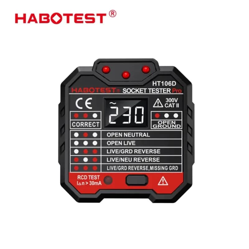 Tester el. zásuviek s digitálnym displejom HABOTEST HT106D