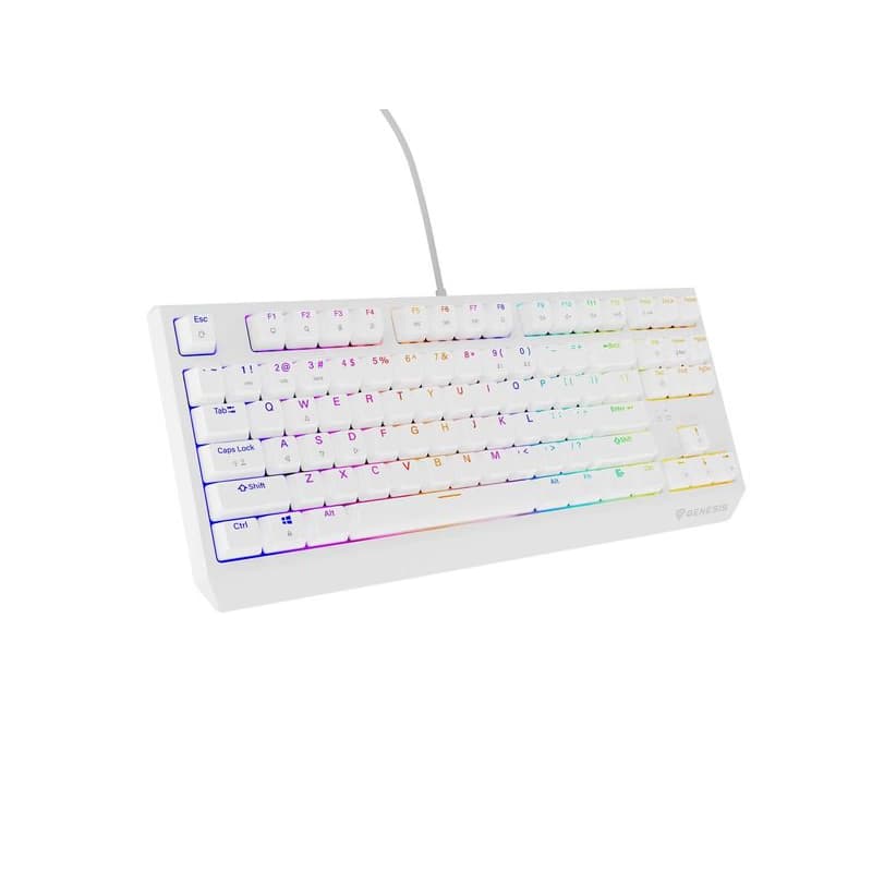 Genesis herná klávesnica THOR 230/TKL/RGB/Outemu Red/Drôtová USB/US layout/Biela 6