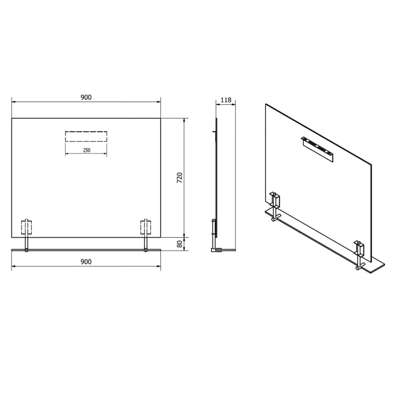 SAPHO - WEGA zrkadlo s policou 90x80cm 60092-9 4