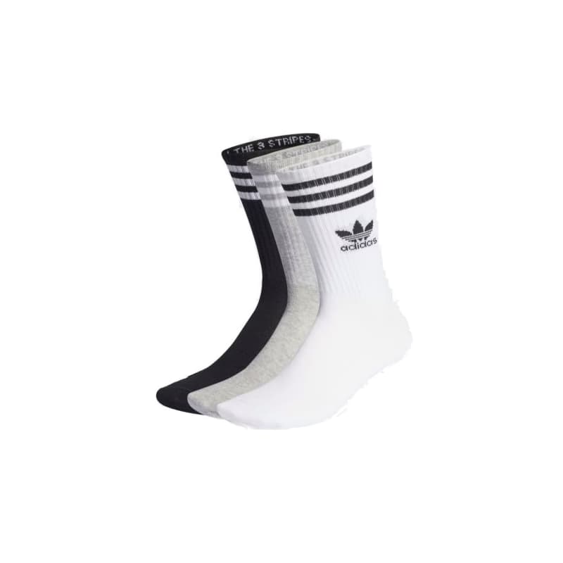 Ponožky ADIDAS ORIGINALS 3 PACK-CREW SOCK-WHITE MGREYH BLACK 1