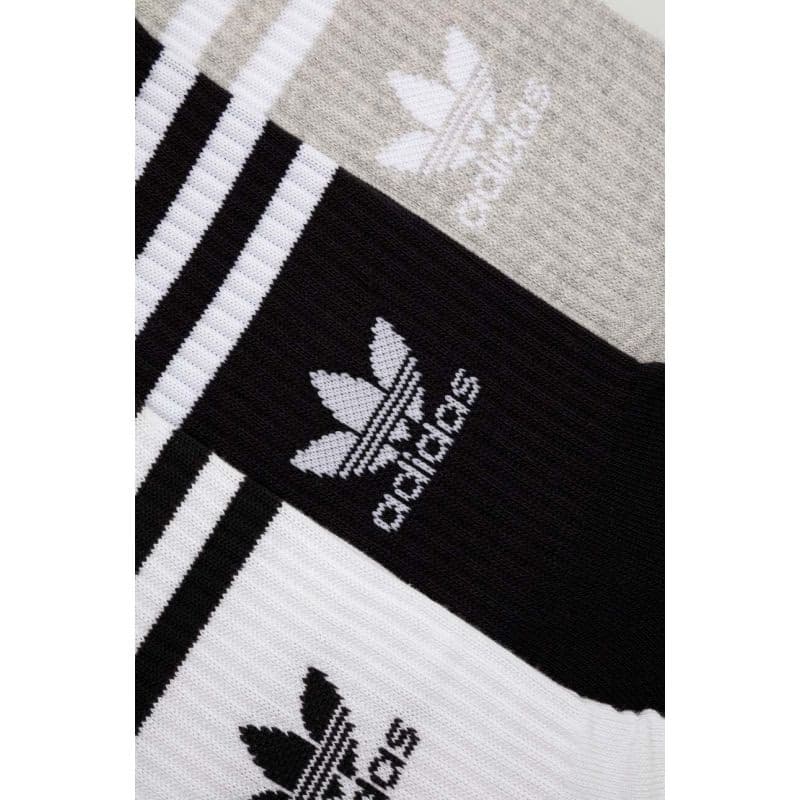 Ponožky ADIDAS ORIGINALS 3 PACK-CREW SOCK-WHITE MGREYH BLACK 3