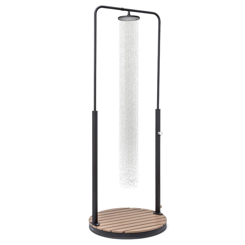 Blumfeldt Sumatra Falls Round, záhradná sprcha, WPC, hliník, Ø 80 cm, okrúhla 1