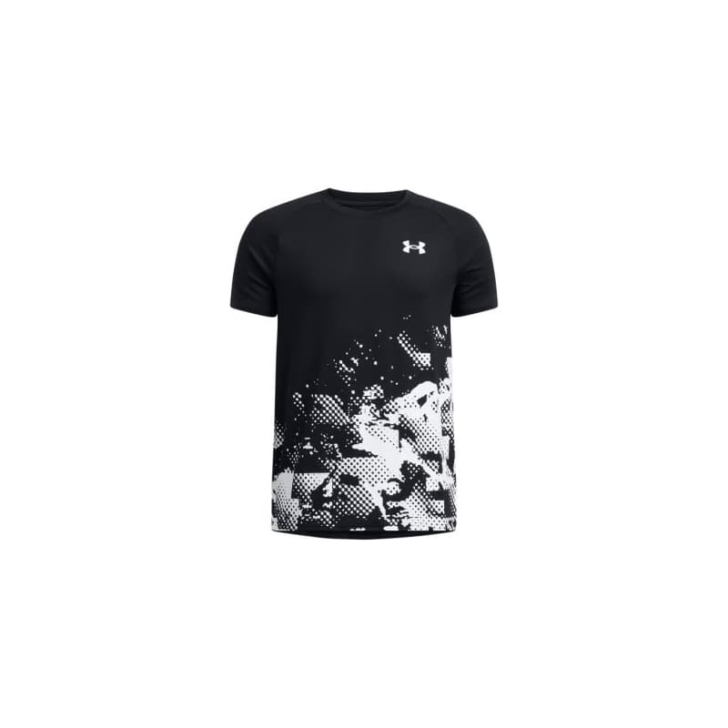 Chlapčenské tréningové tričko s krátkym rukávom UNDER ARMOUR UA Tech Graphic SS-BLK