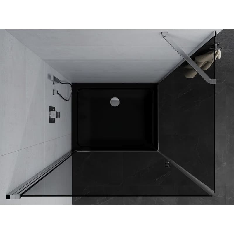 MEXEN/S - Pretória sprchovací kút 80x70, grafit, chróm + sprchová vanička vrátane sifónu 852-080-070-01-40-4070 6