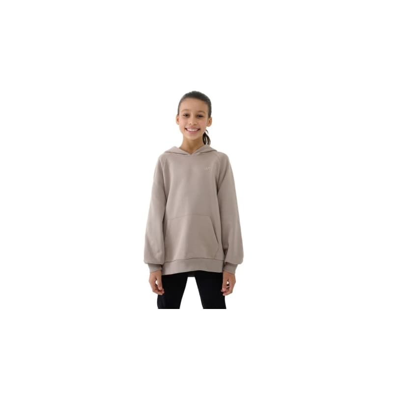 Dievčenská mikina s kapucňou 4F JUNIOR SWEATSHIRT-JWSS25TSWSF1478-83S-BEIGE