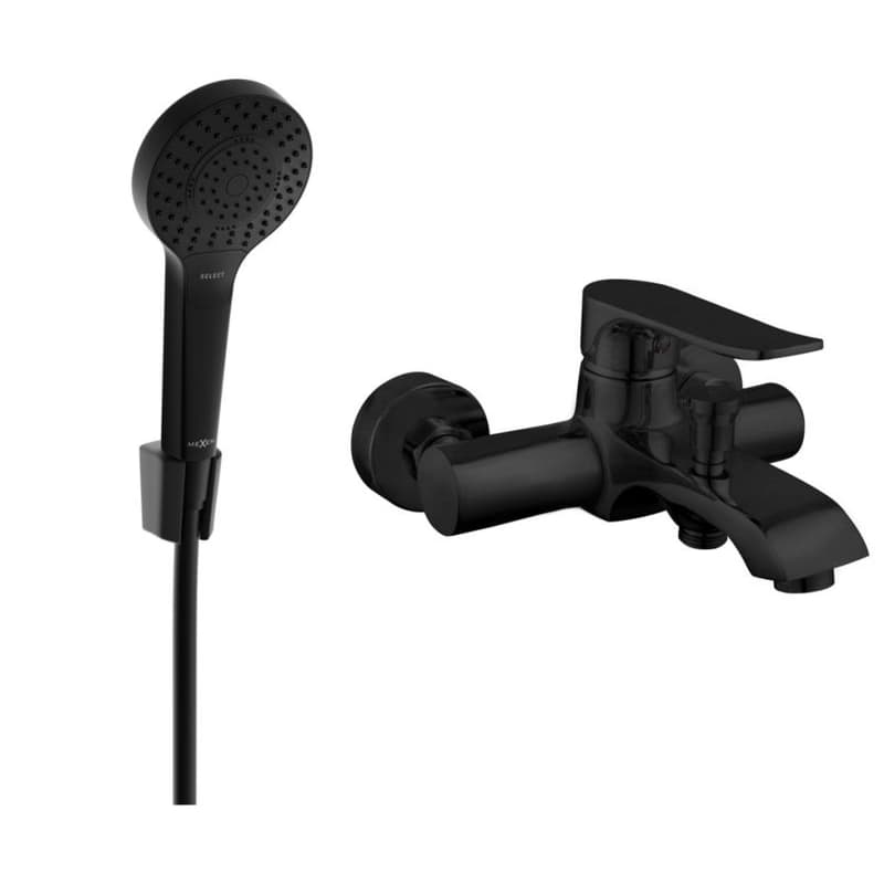 MEXEN/S - Pecos R05 vaňová batéria so sprchou set, čierna 7273R05-70 1