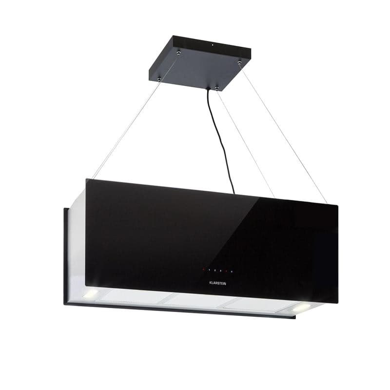 Klarstein Kronleuchter XL, digestor, 90 cm, ostrovčekový, 577 m³/h, dotykové ovládanie, LED, čierny