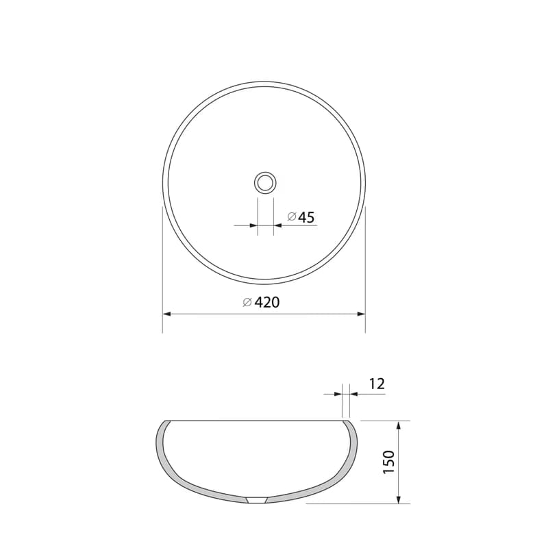 SAPHO - GAVIOTA gravírované sklenené umývadlo na dosku primer 42cm, čierna TY306 3