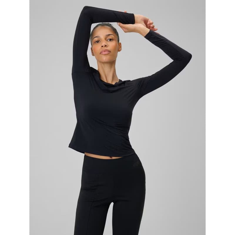 Dámske tréningové tričko s dlhým rukávom 4F LONGSLEEVE FNK F501-20S-DEEP BLACK 2