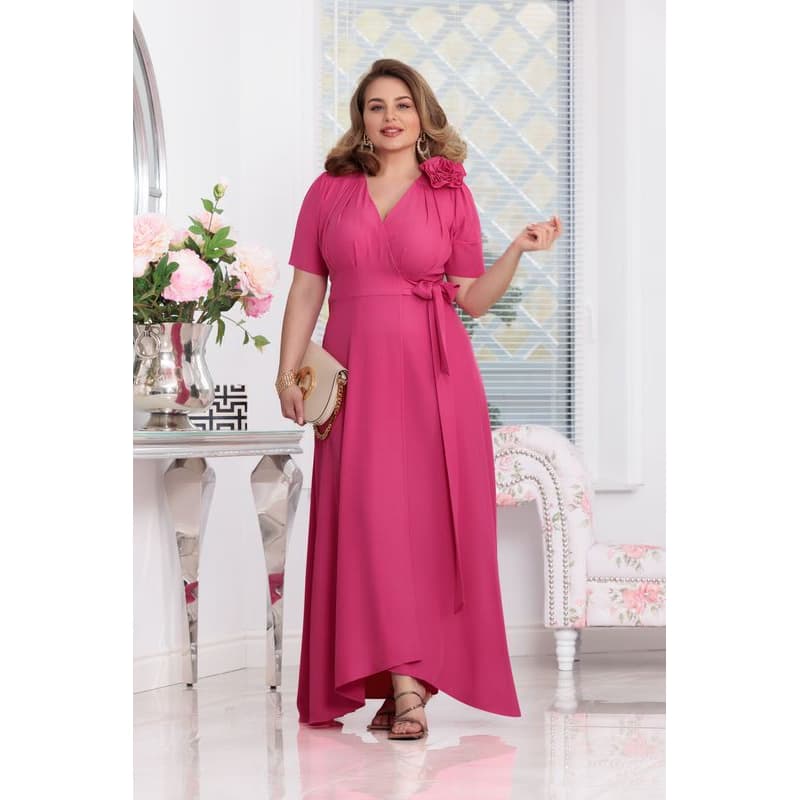Elizabeth Collection Cyklámenové zavinovacie šaty Veľkosť: M 1