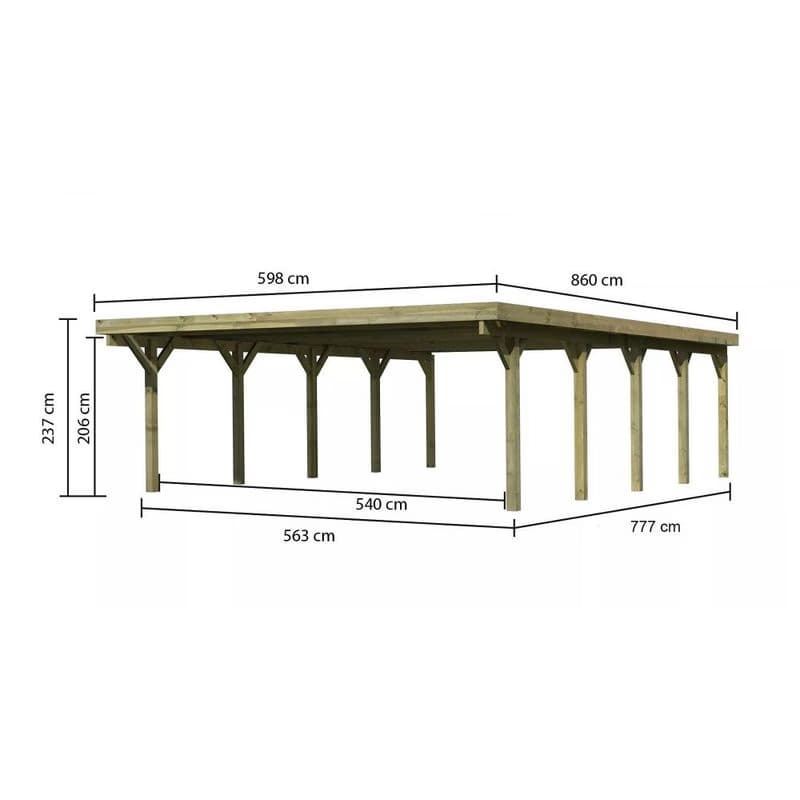 Drevený prístrešok / carport CLASSIC 3A Lanitplast 5