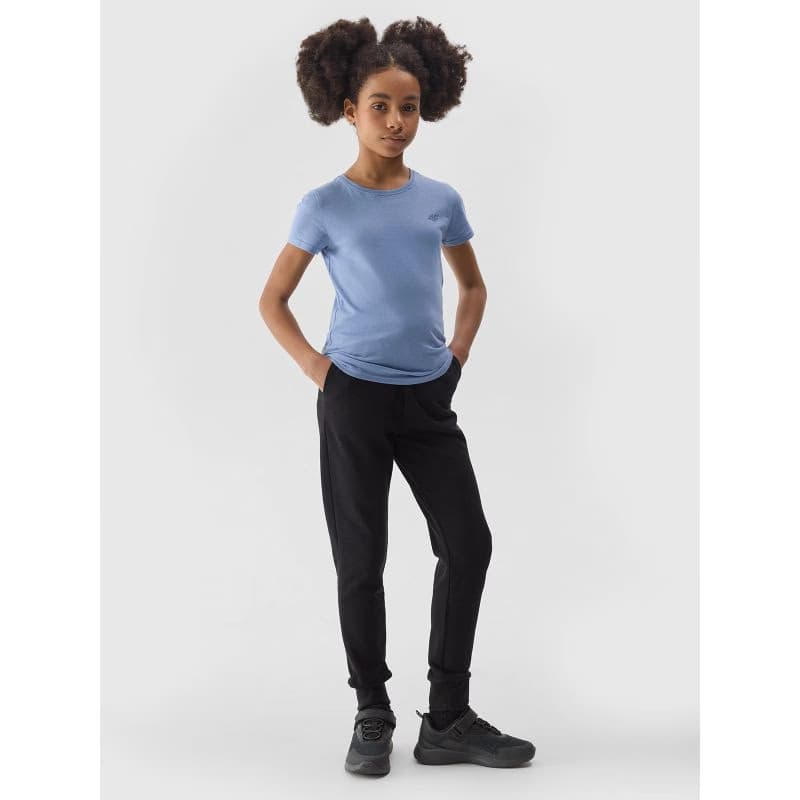 Dievčenské tepláky 4F JUNIOR TROUSERS-4FJWSS24TTROF587-20S-DEEP BLACK 5