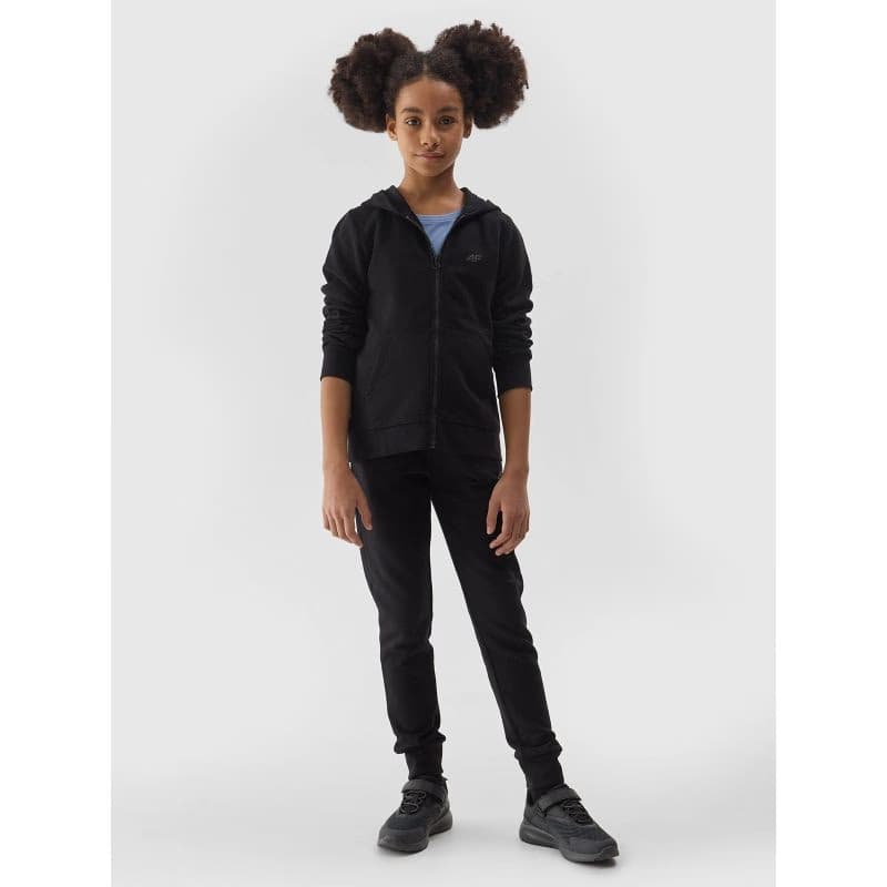 Dievčenské tepláky 4F JUNIOR TROUSERS-4FJWSS24TTROF587-20S-DEEP BLACK 6