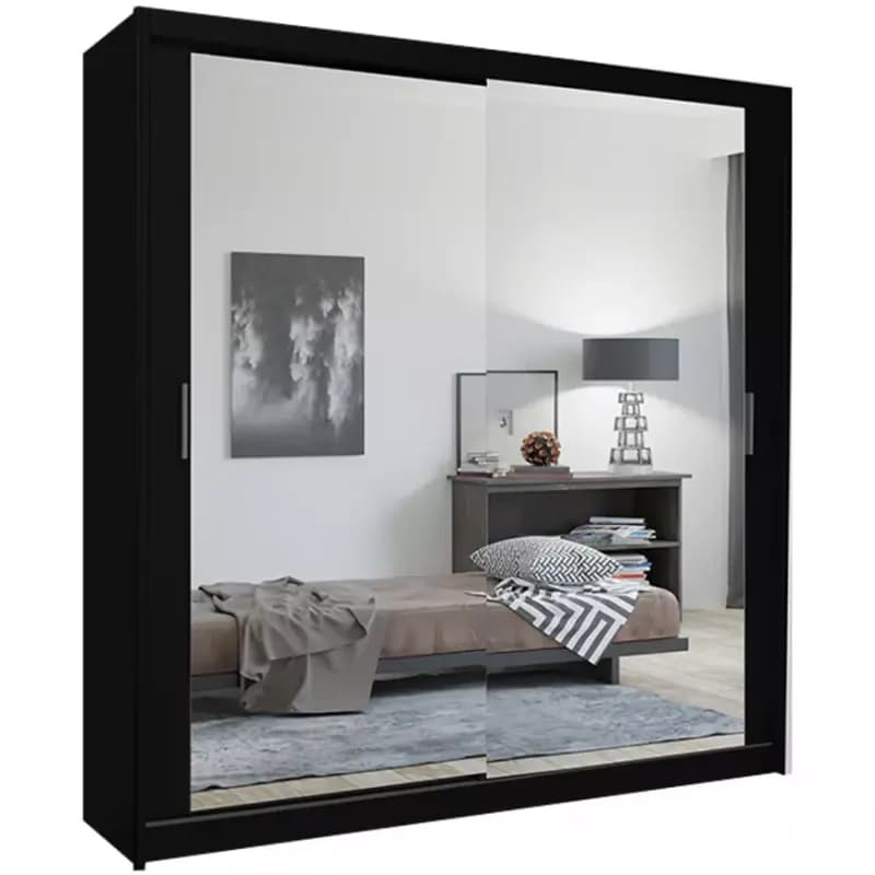 Skriňa Lux 203 čierna + 2 x Zrkadlo 1