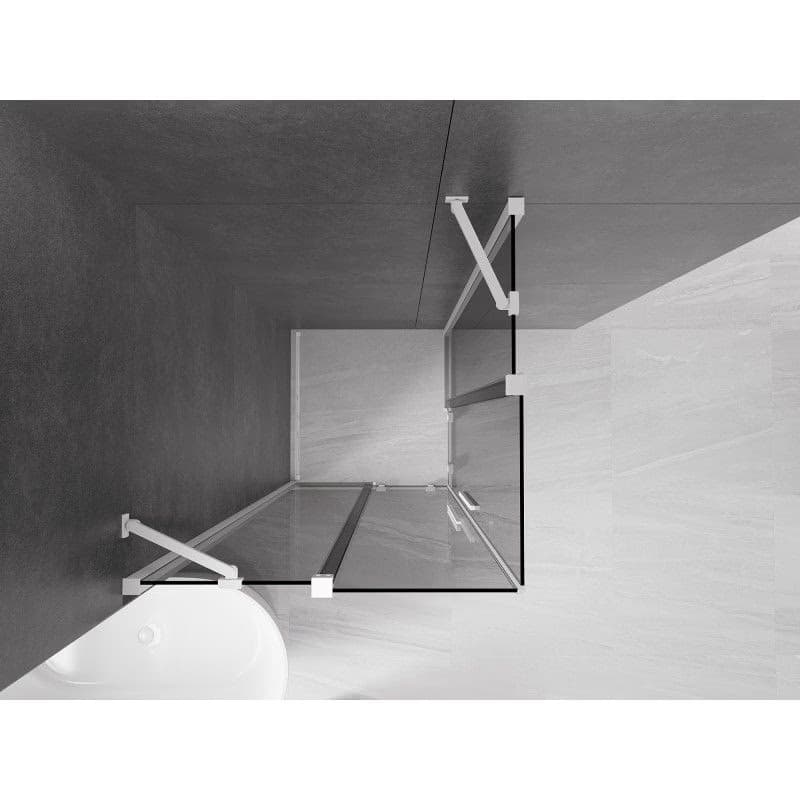 MEXEN/S - Velar Duo sprchovací kút, posuvné dvere 80 x 80, grafit, biela 871-080-080-42-20 4