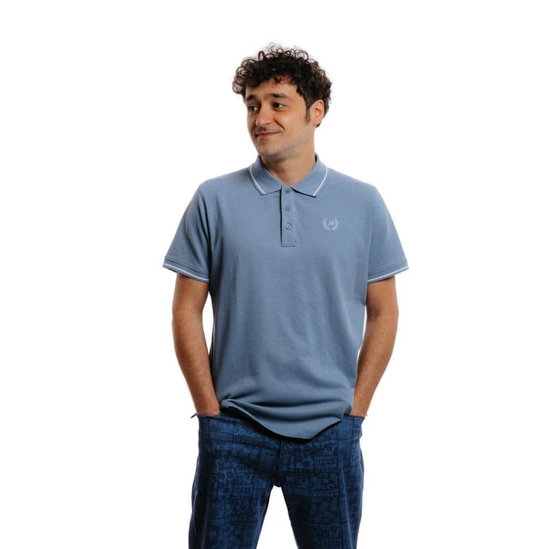Pánske polo tričko s krátkym rukávom AUTHORITY PS- RICE PLAIN M dust blue 2