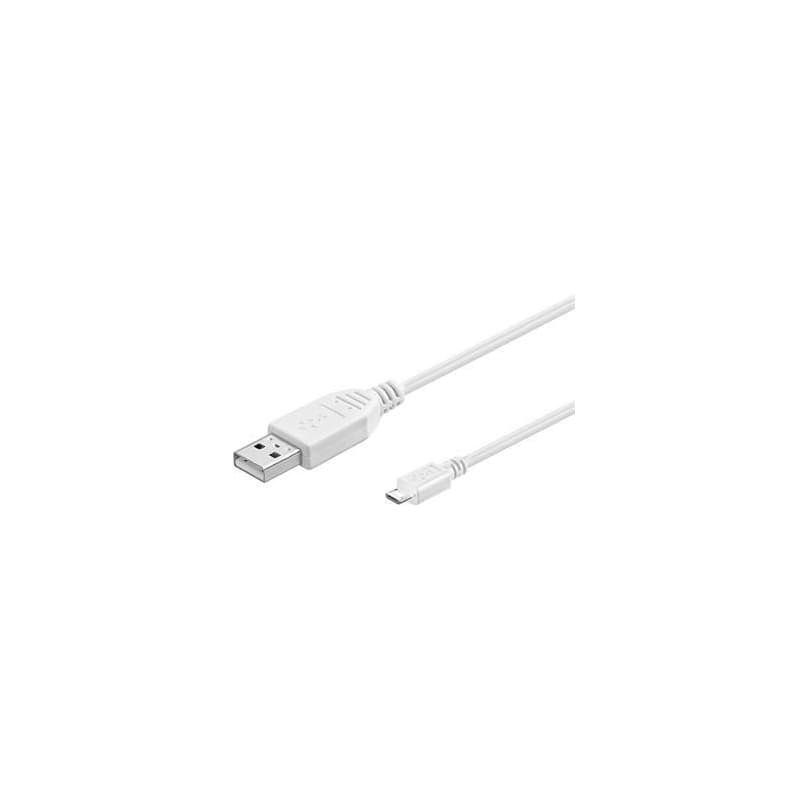 PremiumCord Kábel micro USB 2.0, AB 5m, biela 1